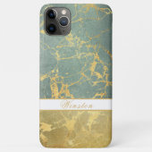 BLAUWGROEN EN GOUDE KIJKTEKST, EDITABLE TEKST Case-Mate iPhone CASE (Achterkant)