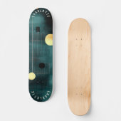 Blauwgroen en gouden Abstracte geometrische skateb Persoonlijk Skateboard (Voorkant)