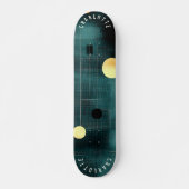 Blauwgroen en gouden Abstracte geometrische skateb Persoonlijk Skateboard (Voorkant)