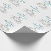 Blauwgroen en gouden Assepoester Prinses Carriage Cadeaupapier (Hoek)