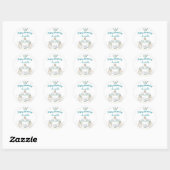 Blauwgroen en gouden Assepoester Prinses Carriage Ronde Sticker (Vel)
