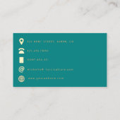 Blauwgroen en gouden ballonnen Event Planner QR Co Visitekaartje (Achterkant)