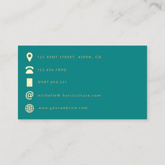 Blauwgroen en gouden ballonnen Event Planner QR Co Visitekaartje (Achterkant)