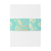 Blauwgroen en gouden band uitnodigingen wikkel (Achterkant Voorbeeld)