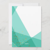 Blauwgroen en gouden bevestiging kaart (Achterkant)