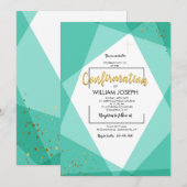 Blauwgroen en gouden bevestiging kaart (Voorkant / Achterkant)