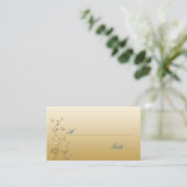 Blauwgroen en Gouden Bloemen met Vlinders Plaatska Plaatskaartje (Staand voorkant)