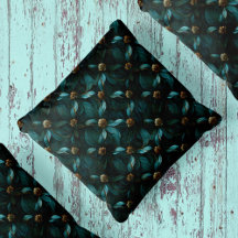 Blauwgroen en gouden bloemmotief