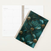 Blauwgroen en gouden bloemmotief planner (Display)