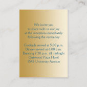 Blauwgroen en gouden bloemvlinders Behuizing Kaart (Achterkant)