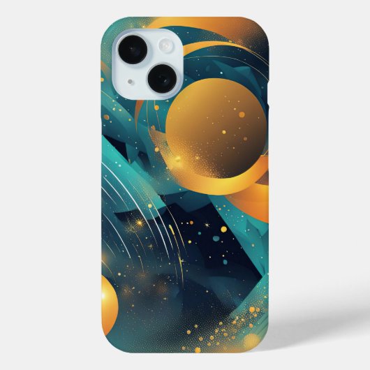 Blauwgroen en gouden bol Abstract Case-Mate iPhone Case (Achterkant)