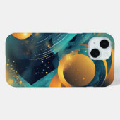 Blauwgroen en gouden bol Abstract Case-Mate iPhone Case (Achterkant (horizontaal))