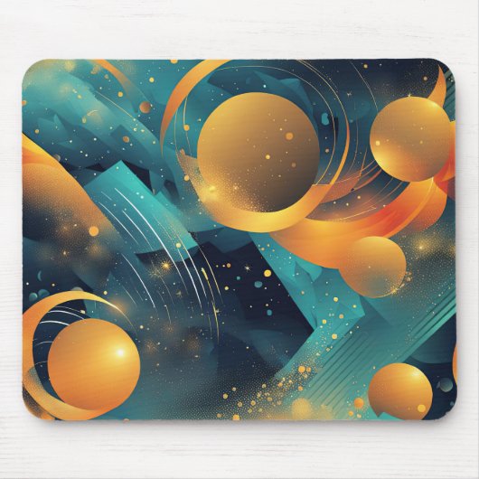 Blauwgroen en gouden bol Abstract Muismat (Voorkant)