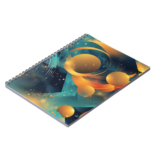 Blauwgroen en gouden bol Abstract Notitieboek (Linkerzijde)