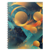 Blauwgroen en gouden bol Abstract Notitieboek (Voorkant)