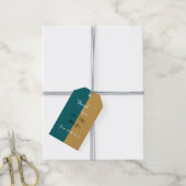 Blauwgroen en gouden cadeau Labels Cadeaulabel (Met Touw)