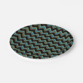 Blauwgroen en Gouden Chevron Papier Borden Papieren Bordje (Gekanteld)