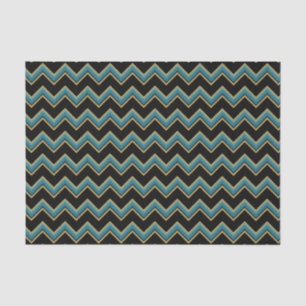 Blauwgroen en gouden Chevron Tissue Paper Tissuepapier