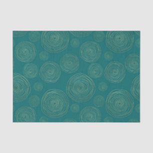 Blauwgroen en gouden Doodle Pattern Tissuepapier