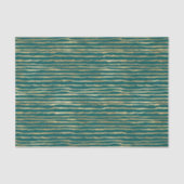 Blauwgroen en gouden Doodle Stripes Tissuepapier (Voorkant)
