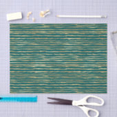 Blauwgroen en gouden Doodle Stripes Tissuepapier (Craft)