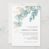Blauwgroen en gouden Eucalyptus Greenery Wedding I (Voorkant)