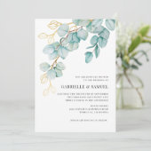 Blauwgroen en gouden Eucalyptus Greenery Wedding I (Staand voorkant)