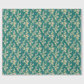 Blauwgroen en gouden eucalyptuspatroon cadeaupapier (Vlak)