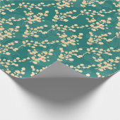 Blauwgroen en gouden eucalyptuspatroon cadeaupapier (Hoek)