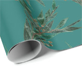 Blauwgroen en gouden eucalyptuspatroon cadeaupapier (Rol Hoek)
