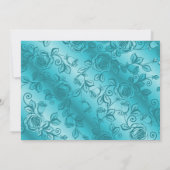 Blauwgroen en gouden Floral Wedding RSVP Save The Date (Achterkant)