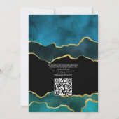 Blauwgroen en gouden geode Agate Stone QR Code RSV Kaart (Achterkant)