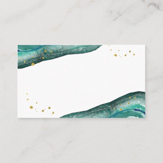 Blauwgroen en Gouden Geode | Invoegen geschenkregi Informatiekaartje (Achterkant)