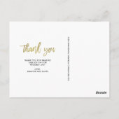 Blauwgroen en Gouden Geode Trouwfoto Dank u Briefkaart (Achterkant)