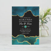 Blauwgroen en gouden geodegebedaarsteen kaart (Staand voorkant)