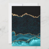 Blauwgroen en Gouden Glitter Marmeren Agaat Save t Save The Date (Achterkant)