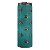 Blauwgroen en gouden heraldische Griffon Thermosbeker (Achterkant)