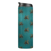 Blauwgroen en gouden heraldische Griffon Thermosbeker (Geroteerd rechts)