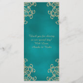 Blauwgroen en gouden Indiase stijl Menu Kaarten (Achterkant)