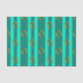 Blauwgroen en gouden kerstdagen tissuepapier (Voorkant)