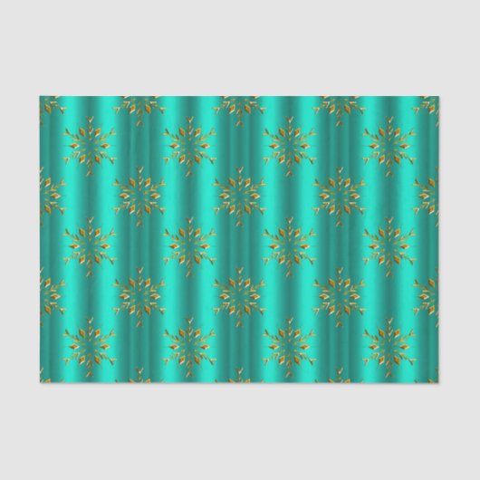 Blauwgroen en gouden kerstdagen tissuepapier (Voorkant)