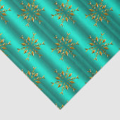 Blauwgroen en gouden kerstdagen tissuepapier (Detail)
