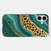 Blauwgroen en gouden luipaardagaat Case-Mate iPhone case (Achterkant (horizontaal))