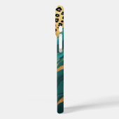 Blauwgroen en gouden luipaardagaat Case-Mate iPhone case (Achterkant / Links)