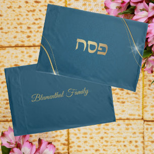 Blauwgroen en gouden Mandala Hebreeuwse Pesach Pes Kussensloop