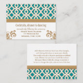 Blauwgroen en gouden Marokkaanse receptie Kaart (Voorkant / Achterkant)