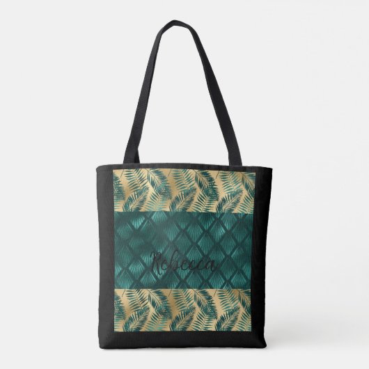 Blauwgroen en gouden ontwerp Tas (Achterkant)