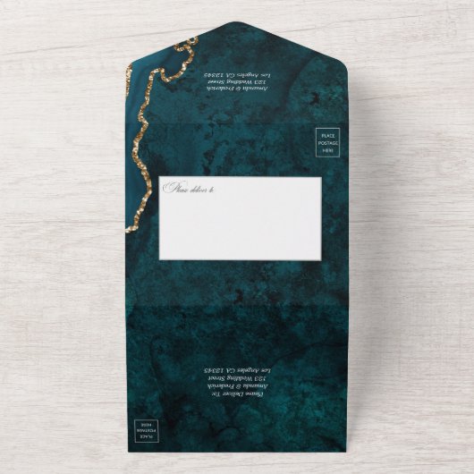 Blauwgroen en gouden oorlogen in één uitnodiging (Buitenkant)