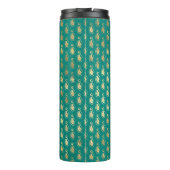   Blauwgroen en gouden Peacock Thermosbeker (Achterkant)