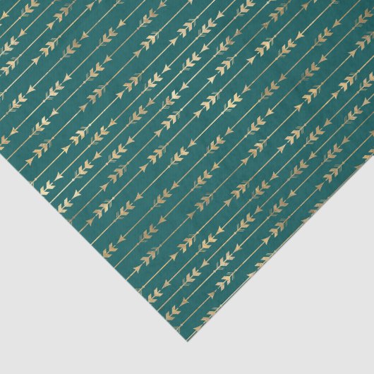 Blauwgroen en gouden pijlen tissuepapier (Detail)
